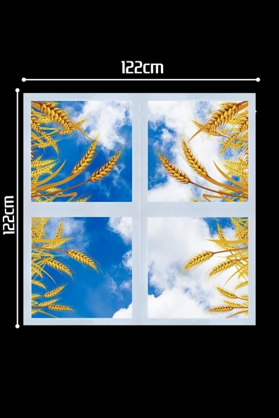 Gökyüzü Panel 124cm X 124cm-dörtlü -sıva Üstü- 216watt-led Aydınlatma-tavana Yapışık Avize-yeni Ürün - 2