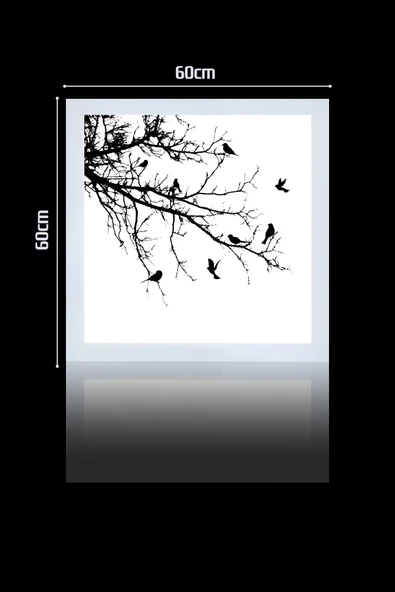 Gökyüzü Panel 1x1-tekli-60x60-tavana Yapışık Led Panel-54w-sıva Üstü-kolay Montaj-kuşlu Dallar- Led - Resim 2