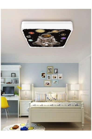 Gökyüzü Panel Astronot Avize-led Avize-25watt-30cm X 30cm, Çocuk Odası Avize, Avize Modelleri,space Avize-astronot - 5