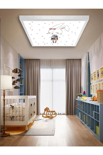 Gökyüzü Panel -bebek Odası Avize-60cmx60cm-54watt-led-bebek Avize-baby Girl Led Light-