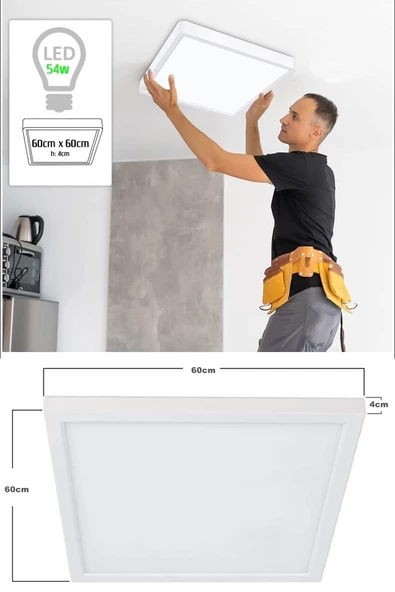 Gökyüzü Panel Çocuk-odası-avize-60x60-54w-led-armatür-genç-odası-avize-desenli-en-şık--genç-odası-avize - 6