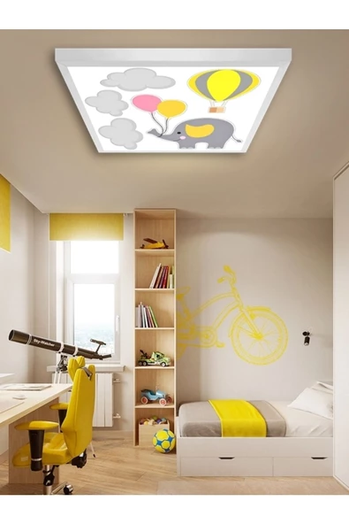 Gökyüzü Panel Çocuk-odası-avize-60x60-54w-led-armatür-genç-odası-avize-desenli-panel-en-şık-genç-odası-aydınlatma
