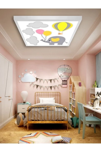 Gökyüzü Panel Çocuk-odası-avize-60x60-54w-led-armatür-genç-odası-avize-desenli-panel-en-şık-genç-odası-aydınlatma - 2