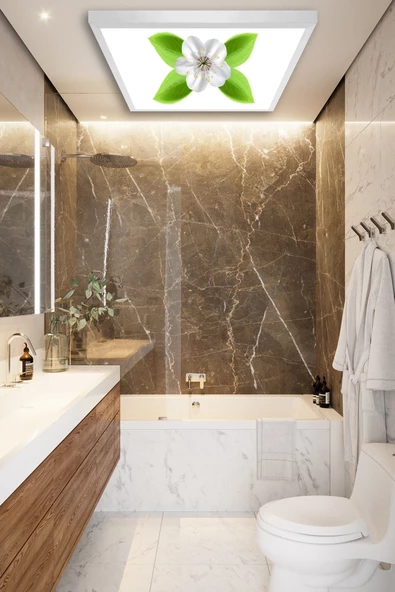Gökyüzü Panel Wc Avize-60x60-54w-led-armatür-banyo-aydınlatma-desenli-panel-wc-led-ampul-banyo Işıkları-tekli Led