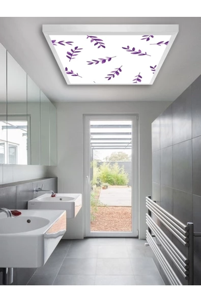 Gökyüzü Panel Wc Avize-60cmx60cm-54watt-led-armatür-banyo-aydınlatma-desenli-panel-led-wc-lamba-wc-banyo Işık - 2