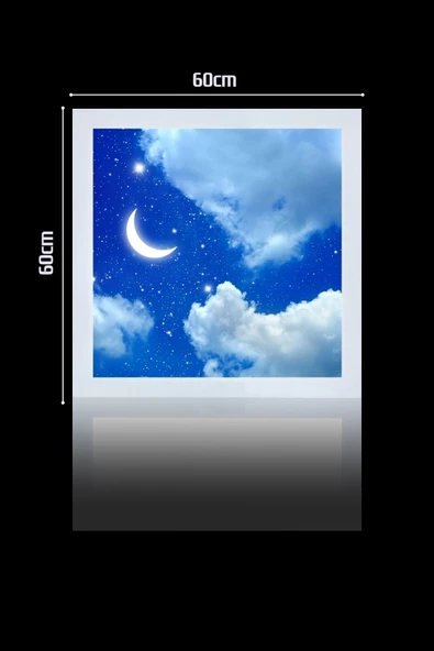 Gökyüzü Panel 1x1-tekli-tavana Yapışık Led Panel-54w-sıva Üstü-kolay Montaj-bulutlu Ay- Led - 2
