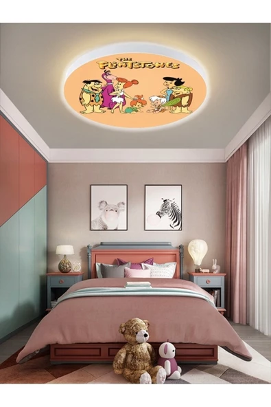 Gökyüzü Panel Taş Devri Avize-led Avize-25 Watt-30cm X 30cm, Çocuk Odası Avize, Avize Modelleri, Flintstones Avize - 3
