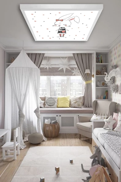 Gökyüzü Panel -bebek Odası Avize-60cmx60cm-54watt-led-bebek Avize-baby Girl Led Light- - 2