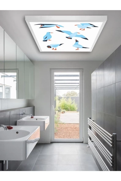Gökyüzü Panel Wc Avize-60cmx60cm-54watt-led-armatür-banyo-aydınlatma-desenli-panel-wc-led-lamba-wc Için Uygundur