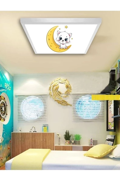 Gökyüzü Panel Genç Odası Avize-60cmx60cm-54watt-led-6500 Kelvin (beyaz)-trendyol Tekli Avize,trend Avize Tasarım