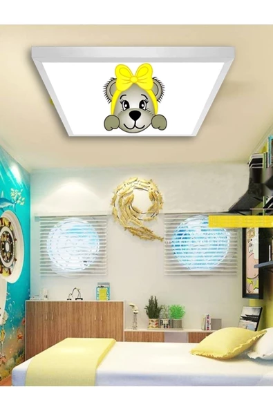 Gökyüzü Panel 60cmx60cm-çocuk-odası-avize-led-54w-lamba-6500k-doğal-beyaz-avize-uv Baskı-desenli-panel-tekli Avize - 3