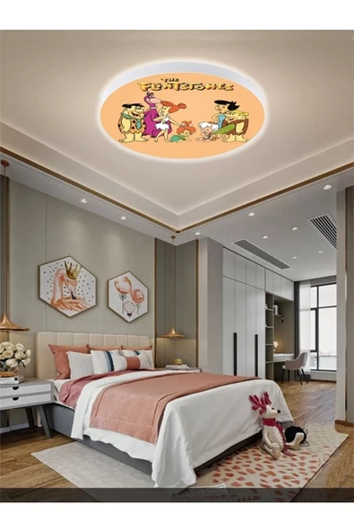 Gökyüzü Panel Taş Devri Avize-led Avize-25 Watt-30cm X 30cm, Çocuk Odası Avize, Avize Modelleri, Flintstones Avize - 5
