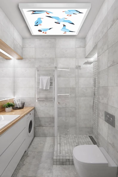 Gökyüzü Panel Wc Avize-60cmx60cm-54watt-led-armatür-banyo-aydınlatma-desenli-panel-wc-led-lamba-wc Için Uygundur - 2