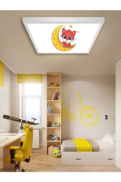 Gökyüzü Panel Çocuk-odası-avize-60x60-54w-led-armatür-genç-odası-avize-desenli-en-şık--genç-odası-avize - 2
