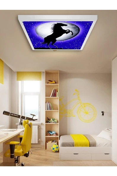 Gökyüzü Panel Modern Yatak-odası-avize-60x60-54w-led-armatür-ebeveyn-odası-aydınlatma-yatak-odası-avize-yeni Tarz - 3