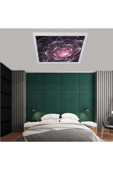 Gökyüzü Panel Yeni 54watt-60x60 -ledli Yatak Odası Avize- Uv Baskı Tasarım Aydınlatma-tavana Yapışık-kolay Montaj