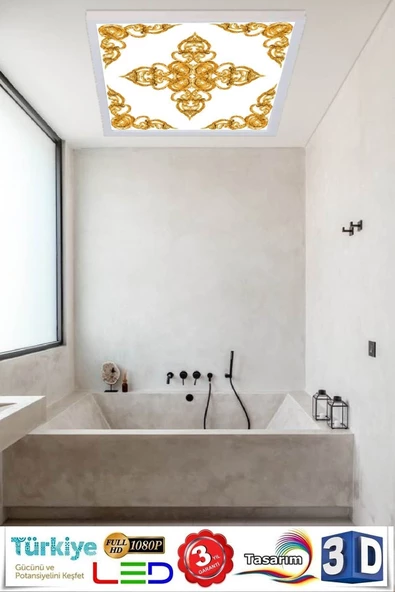 Gökyüzü Panel Banyo Lambası- 54w Banyo Aydınlatma Modelleri-trendyol Özel Ürün-60x60 Led Lamba - 5