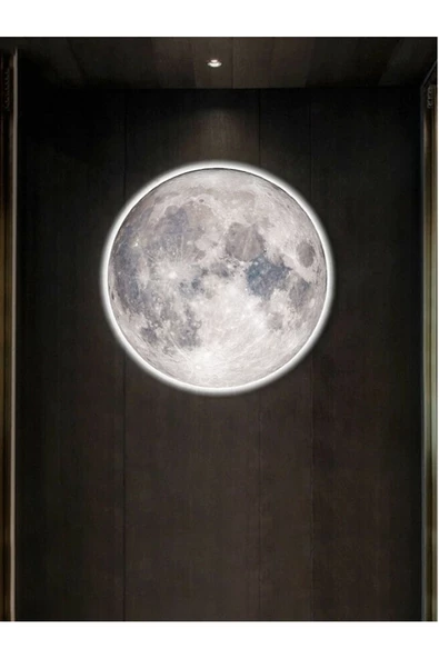 Gökyüzü Panel Trend Ürün Moon Led Aplik,30cm Çap, Led 25watt, Modern, Duvar Aplik, Yatak Odası Aplik,duvar Lambası - 2