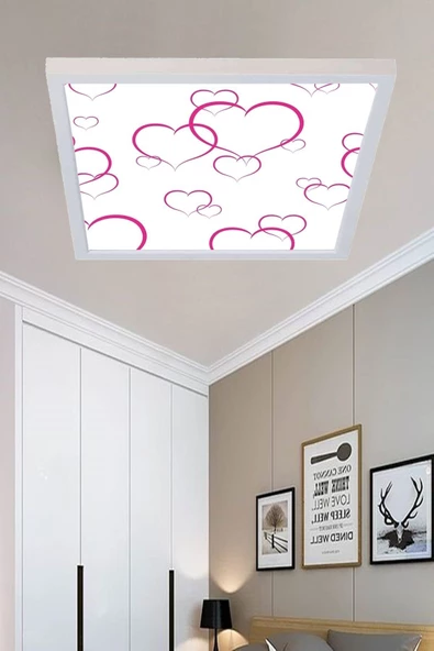 Gökyüzü Panel Banyo Avize Kalp Tavana Model 48w Beyaz Çerçeveli - 3