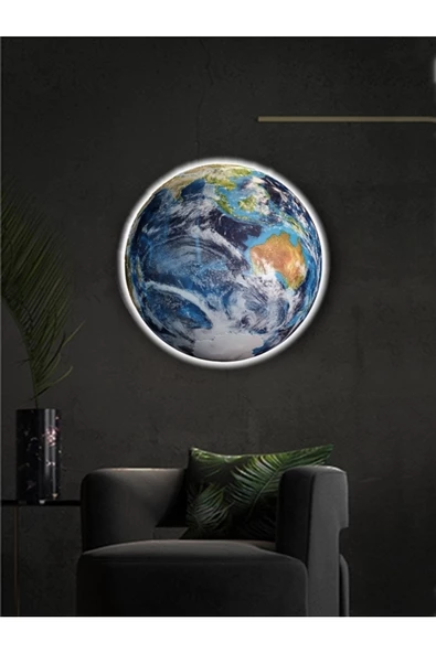 Gökyüzü Panel World Art, Led Aplik,30cm Çap Led 25watt, Modern,duvar Aplik,led, Yatak Odası Aplik,yatak Başı Aplik - 2