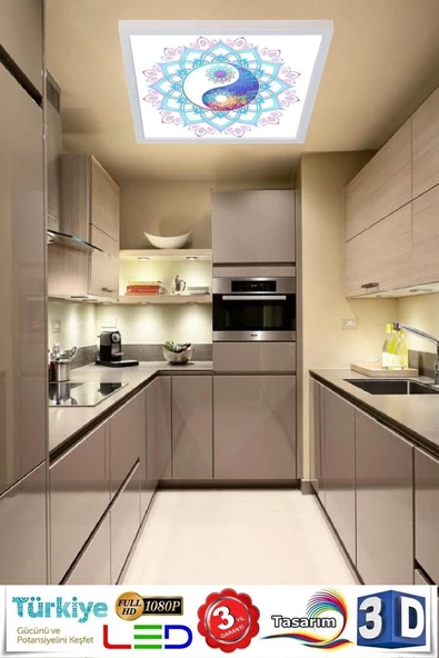 Gökyüzü Panel Ying-yang Model Led Panel Avize 54w Led Aydınlatma 60cmx60cm - 5