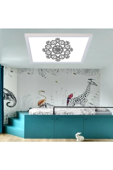 Gökyüzü Panel Desenli 60x60 Ledli Lamba-tavana Model Avize-54watt-beyaz Işık-ev-oda Avize Modelleri-yeni Trend - 4