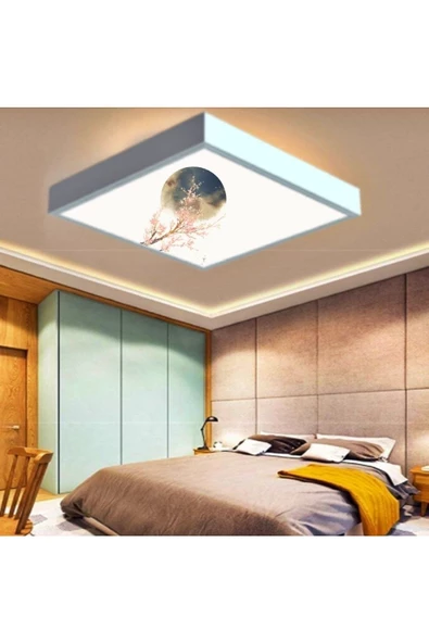 Gökyüzü Panel Dolunay Tasarım-modern Avize-60x60 Ledli-tavan Avize--54watt-tavana Yapışık Lamba-yatak Odası Avize-