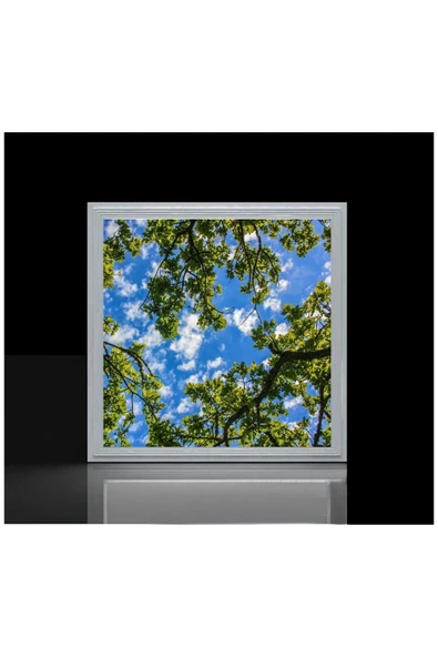 Gökyüzü Panel Salon Avize- 54watt - 60x60 -led Aydınlatma-tavana Yapışık-kolay Montaj Avize- Beyaz Çerçeve - 4