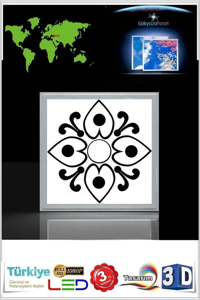 Gökyüzü Panel Yeni Nesil Aydınlatma Baskılı Led Panel 54w Beyaz Çerçeve-60x60 - 2