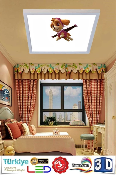 Gökyüzü Panel Çocuk Odası 54w Led Avize , 60cmx60cm Kolay Montaj Aydınlatma