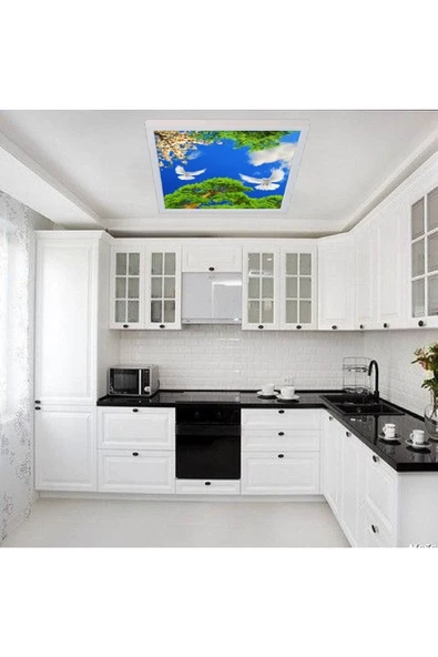 Gökyüzü Panel Led 60x60 Büyük Model Hd Baskılı-trendyol Avize-ev-banyo-salon Avize Modelleri-54watt-tavana Model - 4