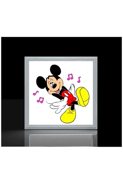 Gökyüzü Panel Mickey Mause Çocuk Odası Avize- 54w Homojen Aydınlatma-60cmx60cm Kare-beyaz Led-metal Sağlam Çerçeve - 4