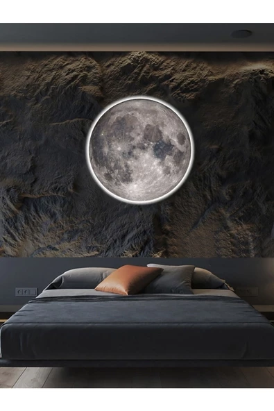 Gökyüzü Panel Yatak Başı Aplik-moon Led Aplik, 30cm-led 25watt,duvar Aplikleri, Yatak Odası Aplik, Aplik Modelleri - 3