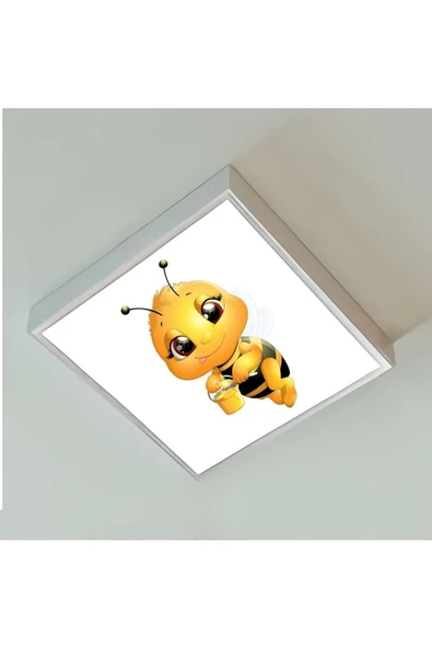 Gökyüzü Panel Arı Kardeş Çocuk Odası Led Avize-60cmx 60xm Büyük Kare-1.5kg Hafif- 54w Güçlü Işık-pcb Led