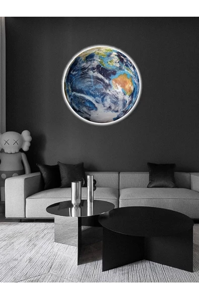 Gökyüzü Panel Modern World, Led Aplik, 30cm Çap,led 25watt, Modern,duvar Aplik, Yatak Odası Aplik,yatak Başı Aplik - 2