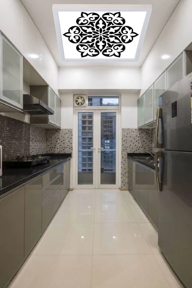 Gökyüzü Panel Mutfak Led Avize Şık Desenli Led Avize 42w Tavana Model