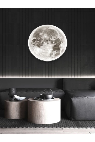 Gökyüzü Panel Trend Ürün Moon Led Aplik,30cm Çap, Led 25watt, Modern, Duvar Aplik, Yatak Odası Aplik,duvar Lambası