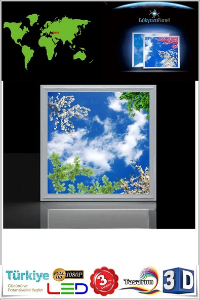 Gökyüzü Panel Ağaçlı Gökyüzü Avize 54w Yeni Nesil Aydınlatma 60x60 - 2