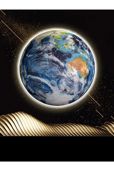 Gökyüzü Panel Modern World, Led Aplik, 30cm Çap,led 25watt, Modern,duvar Aplik, Yatak Odası Aplik,yatak Başı Aplik - 3