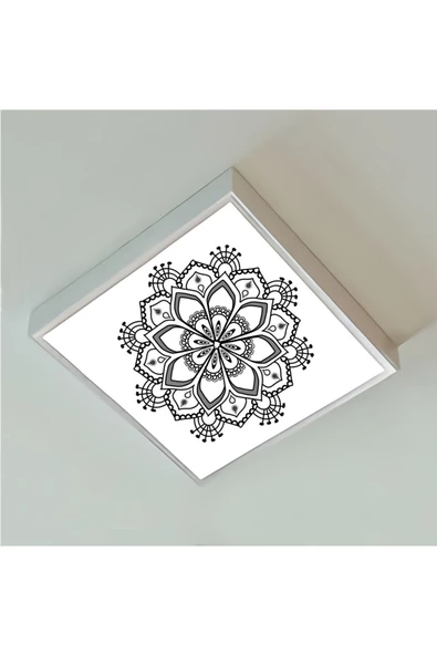 Gökyüzü Panel Desenli 60x60 Ledli Lamba-tavana Model Avize-54watt-beyaz Işık-ev-oda Avize Modelleri-yeni Trend