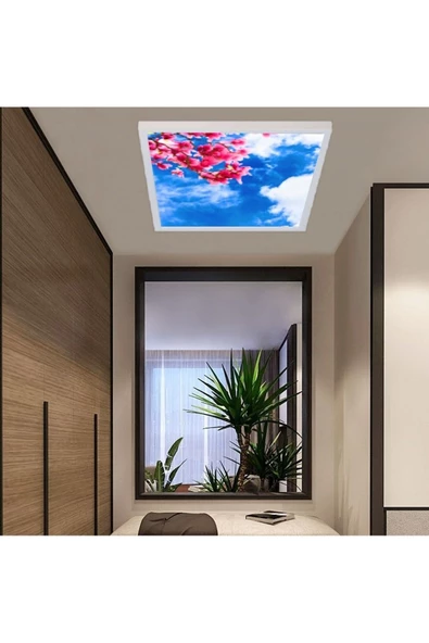 Gökyüzü Panel Ev Koridor 54watt-büyük Boy 60x60 -led Avize- Tavan Aydınlatma Lambası-tavana Yapışık Model