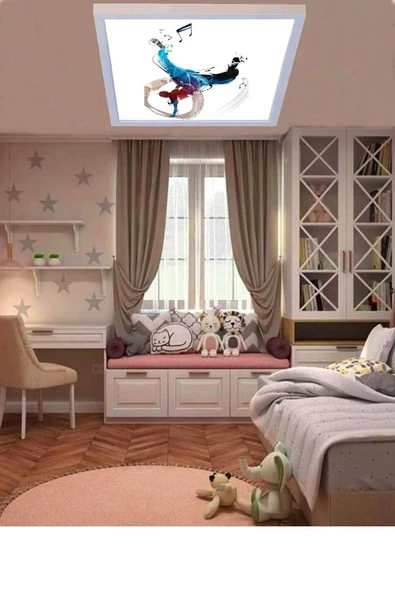 Gökyüzü Panel Rock Man Ledli Avize-60x60 Led Panel Tasarım Kare Led Avize-54w-6500k- Genç Işıklandırma - 3