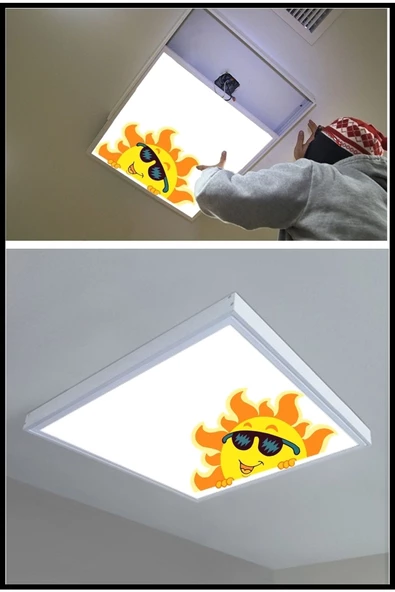 Gökyüzü Panel Nihan-salon Led Aydınlatma Avize- 54w Yeni Tasarım 60x60 -beyaz Işık-tavan Lambası - 5