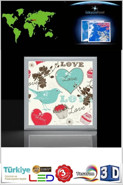 Gökyüzü Panel Uv Baskılı Led Panel Tavan 54w Led Aydınlatma Hd Avize 60cmx60cm - 2