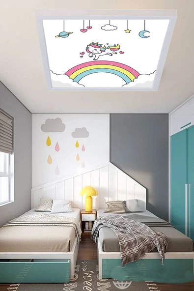 Gökyüzü Panel Çocuk Avize Duma Led 48w Tavan Tipi Avize