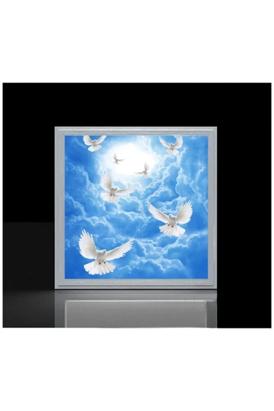 Gökyüzü Panel 54watt-güçlü Işık-modern Tasarım-60x60 54w Ledli Tavan Avize-kuş Cenneti-tavana Yapışık Salon Avize - 4
