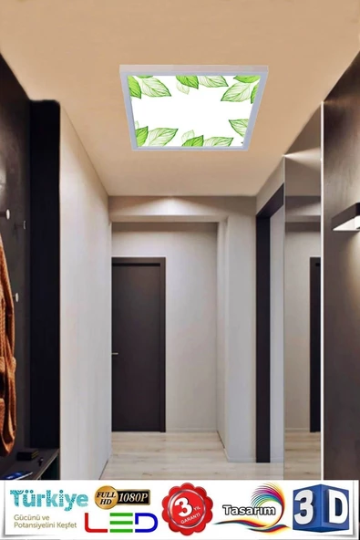 Gökyüzü Panel Baskılı Led Panel Aydınlatma Beyaz Çerçeve 54w Led Avize 60 cm x 60 cm - 6