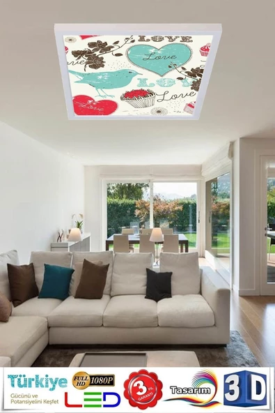 Gökyüzü Panel Uv Baskılı Led Panel Tavan 54w Led Aydınlatma Hd Avize 60cmx60cm