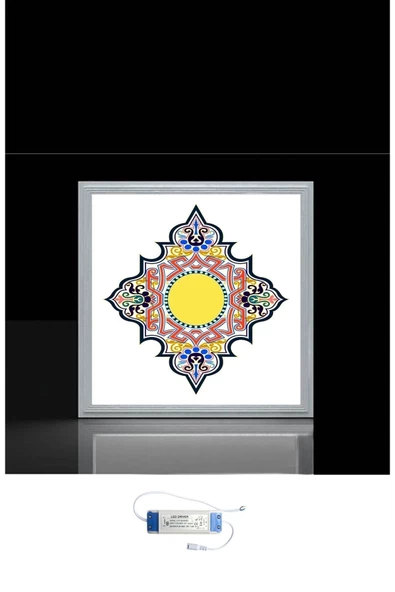 Gökyüzü Panel 60x60 Ledli, Karom Desenli Baskılı Avize, Yeni Nesil Hd Avzie, 54w-beyaz Işık - 2