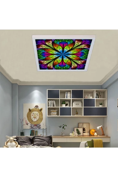 Gökyüzü Panel Koridor 54watt-60x60 -led Avize- Yeni Model Aydınlatma- Kare Tavana Yapışık-kolay Montaj Avize - 4